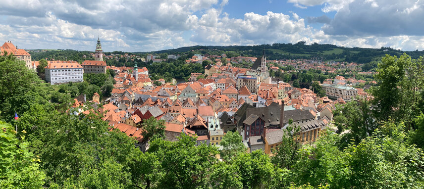 Pohled z Horské zahrady, Český Krumlov